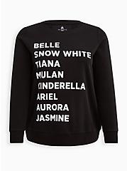 Plus Size Sweatshirt - Cozy Fleece Disney Princess, DEEP BLACK, hi-res