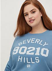Plus Size Sweatshirt - Cozy Fleece Beverly Hills Blue , BLUE, alternate