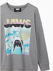 Plus Size Sweatshirt - Cozy Fleece Jaws Grey, MEDIUM HEATHER GREY, alternate