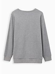 Plus Size Sweatshirt - Cozy Fleece Jaws Grey, MEDIUM HEATHER GREY, alternate