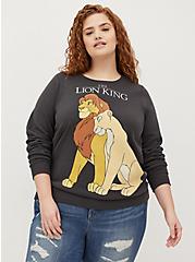 Sweatshirt - Cozy Fleece Vintage Lion King Black, DEEP BLACK, hi-res