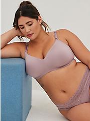 Plus Size Lightly Lined Everyday Wire Free - Microfiber Purple with 360° Back Smoothing™, ELDERBERRY, alternate