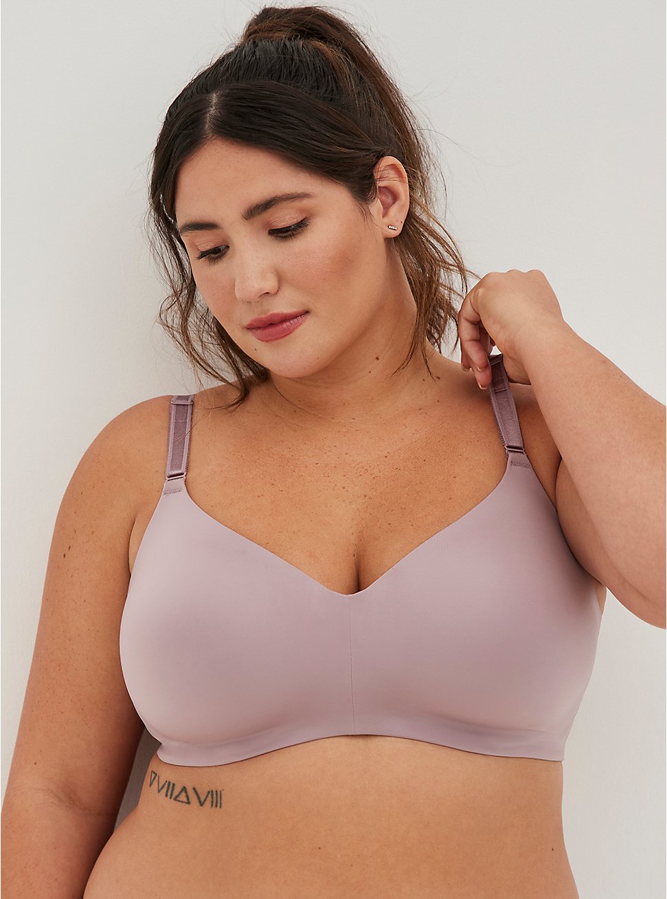 Plus Size Lightly Lined Everyday Wire Free - Microfiber Purple with 360° Back Smoothing™, ELDERBERRY, hi-res