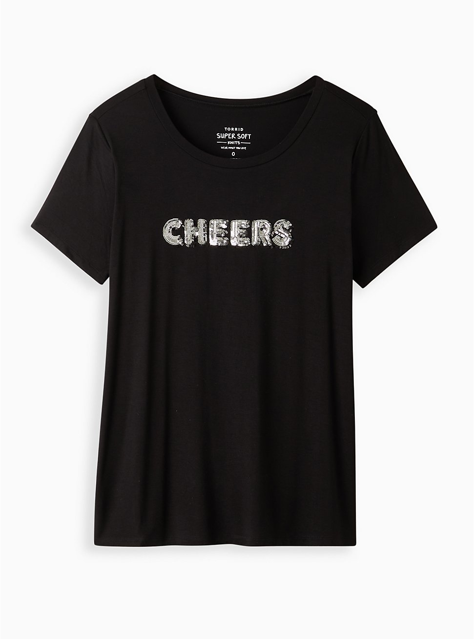 Plus Size Fitted Crew Tee - Super Soft Cheers Black, DEEP BLACK, hi-res