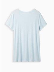 Plus Size Tunic Tee - Drink Happy Thoughts Light Blue , BLUE, alternate