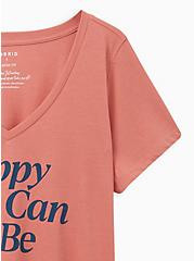 Plus Size Girlfriend Tee - Signature Jersey Happy As Can Be Pink, PINK, alternate