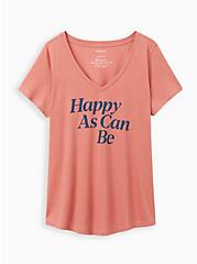 Plus Size Girlfriend Tee - Signature Jersey Happy As Can Be Pink, PINK, hi-res