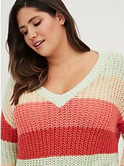 Plus Size Pullover Sweater - Multi Stripe, MULTI STRIPE, alternate