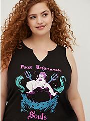 Disney The Little Mermaid Split Neck Tank - Ursula Poor Souls, DEEP BLACK, alternate