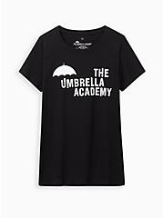Plus Size Slim Fit Crew Tee – Signature Jersey The Umbrella Academy Black, DEEP BLACK, hi-res