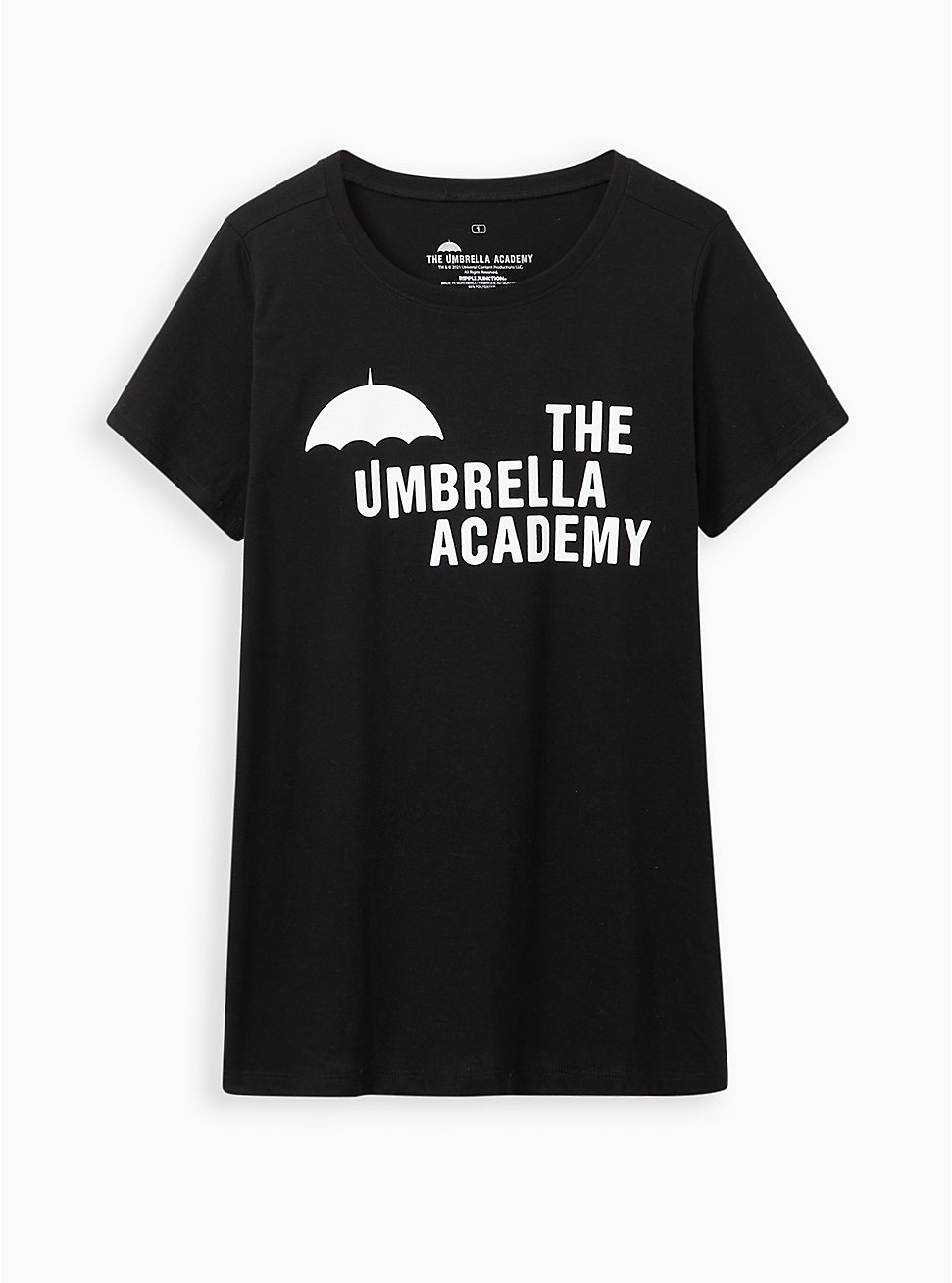 Plus Size Slim Fit Crew Tee – Signature Jersey The Umbrella Academy Black, DEEP BLACK, hi-res
