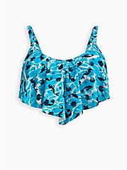 Plus Size Disney The Little Mermaid Flounce Swim Bikini Top - Ariel Blue, MULTI, hi-res