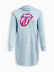 Hoodie Dress - Lightweight French Terry Rolling Stones Light Blue, LIGHT BLUE, hi-res