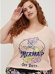 Off Duty Sleep Top - Disney The Little Mermaid, PEACH MELBA, hi-res