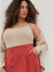 Button-Up Mini Skirt - Super Soft Rust, ORANGE, alternate