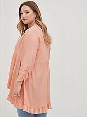 Ruffle Kimono - Soft-Stretch Challis Pink, PINK, alternate