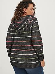 Plus Size Raglan Hoodie - Chunky Yarn Multi Stripe, MULTI STRIPE, alternate