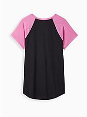 Plus Size Split-Neck Raglan Tee - Cotton Powerpuff Girls Black & Pink, DEEP BLACK, alternate