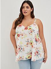 Sophie Swing Cami - Chiffon Floral White, FLORAL - WHITE, hi-res
