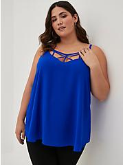 Plus Size Sophie Strappy Swing Cami - Chiffon Electric Blue, ELECTRIC BLUE, hi-res