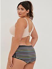 Plus Size Seamless Cheeky Panty - Stripe Grey, PERFECT STRIPE, hi-res