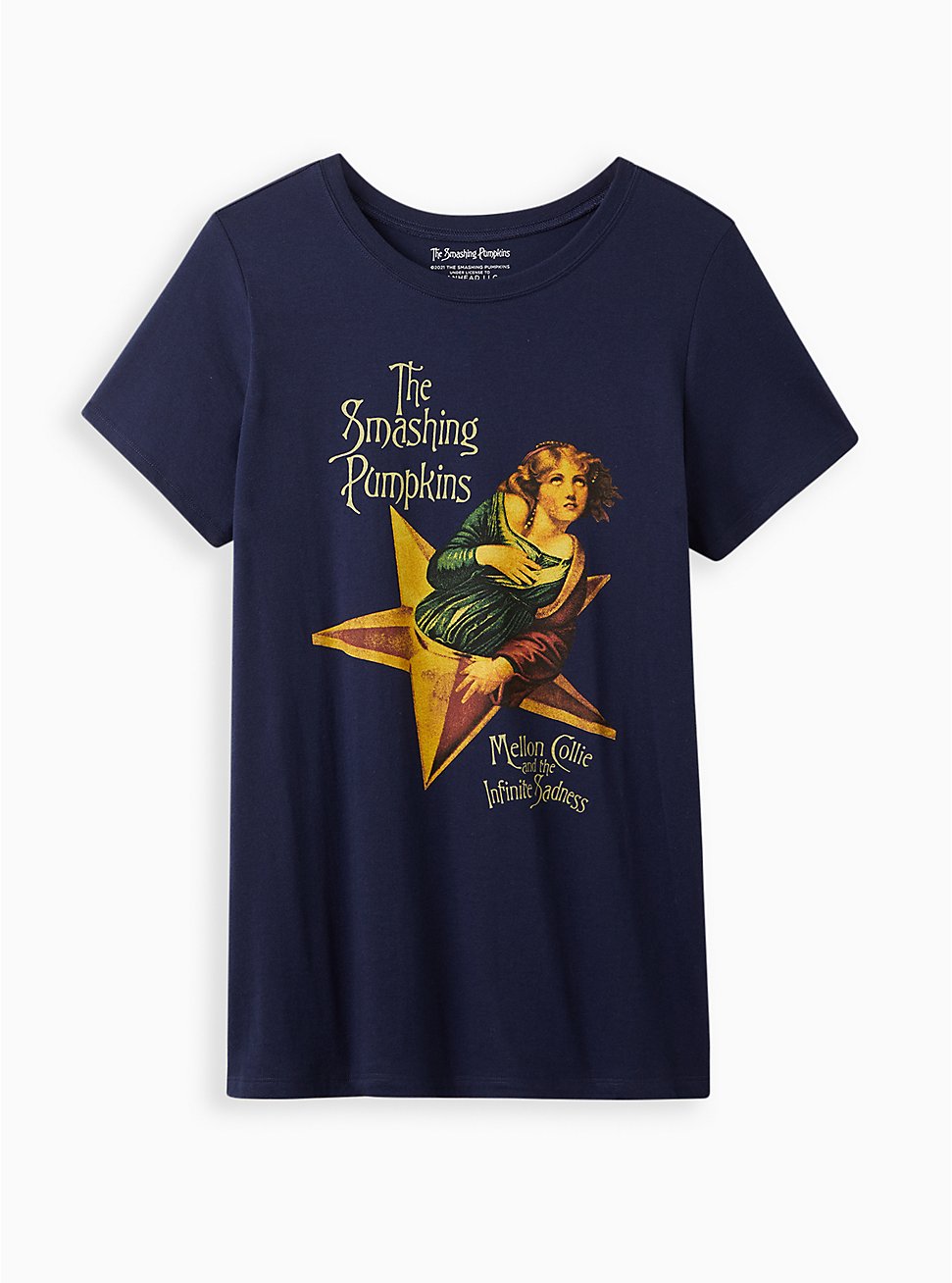 Plus Size Classic Fit Crew Tee - The Smashing Pumpkins Navy, PEACOAT, hi-res