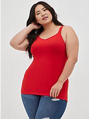 Plus Size Wide Strap Tank Top - Foxy Red, RED, alternate