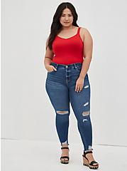 Plus Size Wide Strap Tank Top - Foxy Red, RED, hi-res