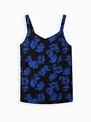 Wide Strap Tank - Foxy Floral Blue, OTHER PRINTS, hi-res