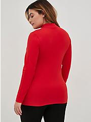 Mock Neck Top - Foxy Red, RED, alternate