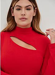 Mock Neck Top - Foxy Red, RED, alternate