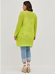 Plus Size Open Front Cardigan - Viscose Lime, LIME, alternate