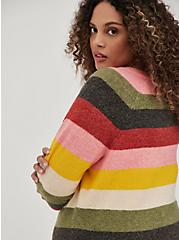 Vegan Cashmere Pullover Raglan Sweater, MULTI STRIPE, alternate