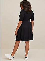 Plus Size Mini Super Soft Skater Dress, DEEP BLACK, alternate