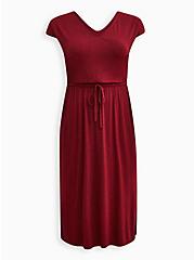 Midi Super Soft Dolman Sleeve Dress, RED, hi-res