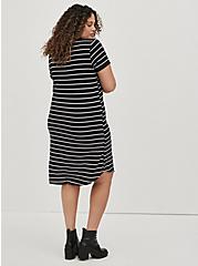 Ringer T-Shirt Dress - Super Soft Stripe Black & White, STRIPE-BLACK WHITE, alternate