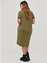 Plus Size Ringer T-Shirt Dress - Super Soft Olive, DEEP DEPTHS, alternate