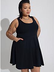 Plus Size High Neck Tank Dress - Foxy Black, DEEP BLACK, alternate