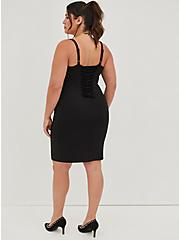 Plus Size Contouring Sweetheart Bodycon Dress - Scuba Black, DEEP BLACK, alternate