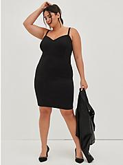 Plus Size Contouring Sweetheart Bodycon Dress - Scuba Black, DEEP BLACK, alternate