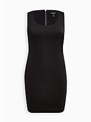 Plus Size Contouring Scoop Bodycon Midi Dress - Scuba Black, DEEP BLACK, hi-res