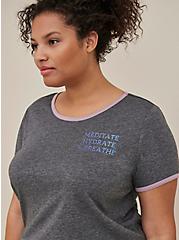 Plus Size Crew Tee - Performance Cotton Meditate Hydrate Breathe Grey, CHARCOAL HEATHER, hi-res