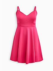 Plus Size Contouring Sweetheart Skater Dress - Scuba Pink, PINK GLO, hi-res