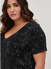 Plus Size Pocket T-Shirt Dress - Super Soft Black Wash, DEEP BLACK, alternate