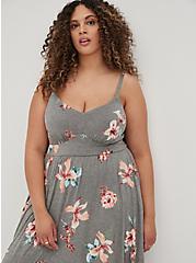 Plus Size Tiered Maxi Dress - Super Soft Floral Grey, FLORAL - GREY, alternate