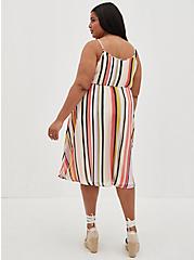 Plus Size Pleated Midi Dress - Chiffon Multi Stripe, STRIPE - MULTI, alternate