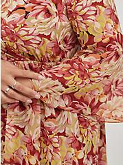 Plus Size Surplice Trumpet Mini Dress - Studio Knit & Chiffon Multi Floral, FLORAL - ORANGE, alternate