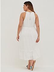 Plus Size Halter Ruffle Tiered Midi Dress - Voile Eyelet White, BRIGHT WHITE, alternate