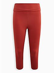 Premium Crop Foldover Legging - Red, RED, hi-res