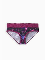 Wide Lace Hipster Panty - Cotton Galaxy , CELESTIAL SYMPHONY: BLACK, hi-res